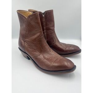 Boulet Boots Mens Size 11D Western Cowboy Square Toe Zip Made in Canada Leather